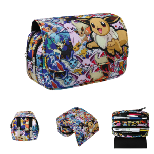 Piórnik szkolny na przybory podwójny Pokemon duży kolorowy