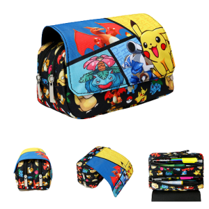 Piórnik szkolny na przybory podwójny Pokemon duży kolorowy