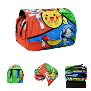 Piórnik szkolny na przybory podwójny Pokemon duży kolorowy