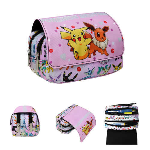 Szkolny piórnik Pokemon dla dzieci na przybory różowy.png