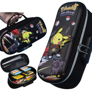 Piórnik szkolny na przybory podwójny Pokemon Pikachu 3D na kod