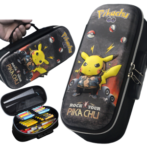 Piórnik szkolny na przybory podwójny Pokemon Pikachu 3D na kod