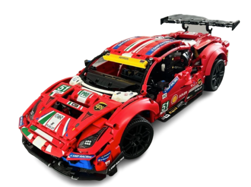 Model auta sportowego z klocków dla dzieci Ferrari 488.png