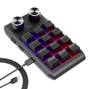 Klawiatura Makropad Skróty Klawiszowe RGB 12-klawiszowa