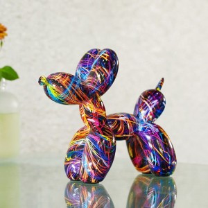 Figurka Ozdobna Żywica Dekoracja Graffiti Pudel 20cm