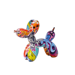 Figurka Ozdobna Żywica Dekoracja Graffiti Pudel 20cm