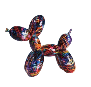 Figurka Ozdobna Żywica Dekoracja Graffiti Pudel 20cm