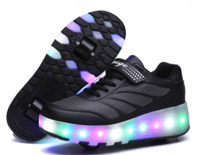  Butorolki Led Świecące Buty R.27 - 40 Buty Na Kółkach Czarne