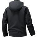 Męska Kurtka Outdoor Softshell Wodoodporna Zimowa z Kapturem Czarna