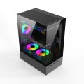 Czarna Obudowa komputerowa Mid Tower z panelem szklanym + 3 wentylatory RGB.jpeg