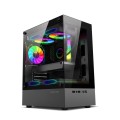 Czarna Obudowa komputerowa Mid Tower z panelem szklanym + 3 wentylatory RGB.jpeg