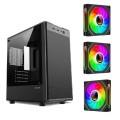 Czarna Obudowa komputerowa Mid Tower z panelem szklanym + 3 wentylatory RGB.jpeg