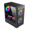 Czarna Obudowa komputerowa Mid Tower z panelem szklanym + 3 wentylatory RGB.jpeg