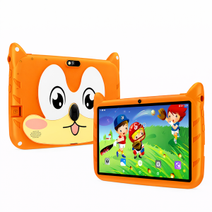 Pomarańczowy Tablet dla dzieci 7 cali – edukacyjny tablet z etui ochronnym Cartoon Android WiFi