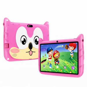 Różowy Tablet dla dzieci 7 cali – edukacyjny tablet z etui ochronnym Cartoon Android WiFi