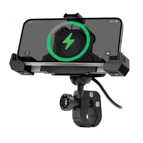 Uchwyt motocyklowy rowerowy na telefon z ładowaniem indukcyjnym Qi