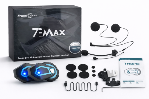 FREEDCONN T-MAX PRO Interkom Motocyklowy Bluetooth 5.0 do Kasku ( dual pack )