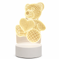 Lampka nocna LED 3D Miś z sercem