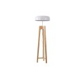 Lampa podłogowa drewniana 155 cm – jesion + aluminium klosz 48 cm