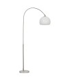 Lampa podłogowa łukowa z białym kloszem – nowoczesny design i funkcjonalność