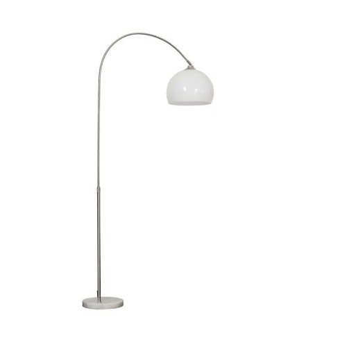Lampa podłogowa łukowa z białym kloszem – nowoczesny design i funkcjonalność