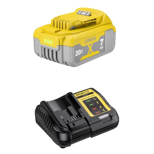 Akumulator Bateria 20V 7Ah Li-Ion + Ładowarka 110–240V DeWalt DCB180 do Elektronarzędzi