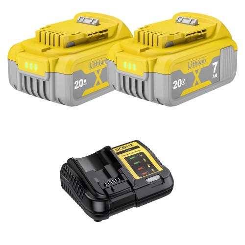 Zestaw 2x Akumulator 20V 7Ah Li-Ion + Ładowarka DeWalt DCB180