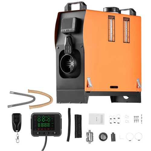 Nagrzewnica postojowa Diesel 12V 5–8 kW z pilotem i panelem LCD – zestaw kompletny