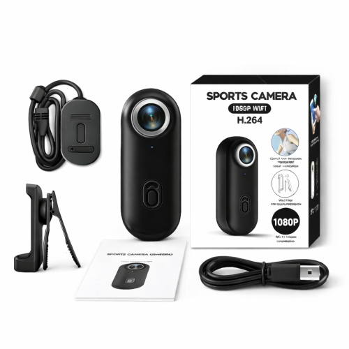 Kamera Sportowa Czarna H264 POV mini filmy 1080p + akcesoria