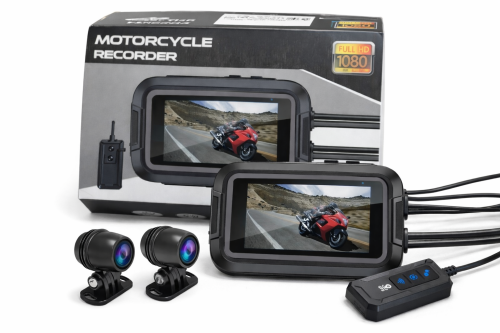 Wideorejestrator motocyklowy kamera wodoodporna 1080P WiFi GPS Zestaw Przód i Tył