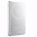 PowerBank Magnetyczny Srebrny 3w1 10000 mAh Szybkie ładowanie PD 20W Wyświetlacz LED