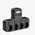Czarna Listwa zasilająca z USB i USB-C – 4 gniazda 230V + szybkie ładowanie 3.4A