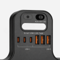 Czarna Listwa zasilająca z USB i USB-C – 4 gniazda 230V + szybkie ładowanie 3.4A
