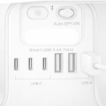 Biała Listwa zasilająca 4x 230V + USB-A + USB-C z półką i ładowaniem bezprzewodowym Qi