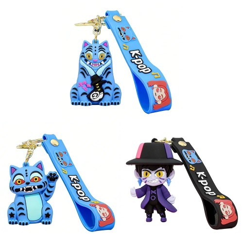 Zestaw 3 Breloków do kluczy akcesoria postać figurka K-Pop Demon Hunter 8 CM