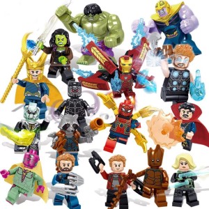 Zestaw Figurek Klocki Avengers Iron Man Hulk Inni 16 Sztuk