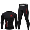 Komplet Zestaw Termoaktywny Rashguard Sportowy HONDA Koszulka Legginsy Treningowe