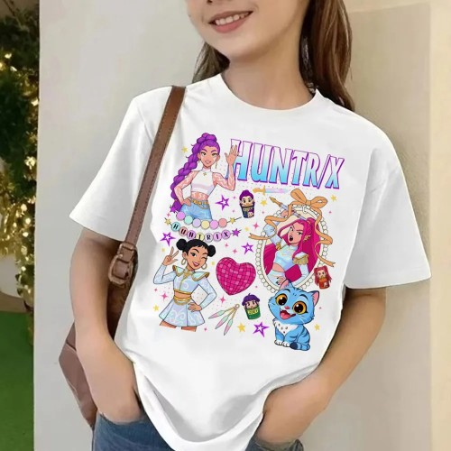 Koszulka 3D dla dziewczynki T-Shirt dziecięcy K-Pop Demon Hunter HUNTRIX roz.3XS-L