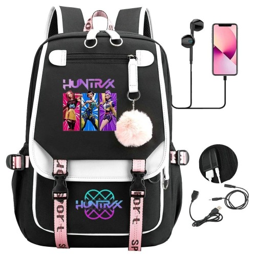 Plecak Szkolny dla dzieci Tornister K-Pop Demon Hunters HUNTRIX z Portem USB