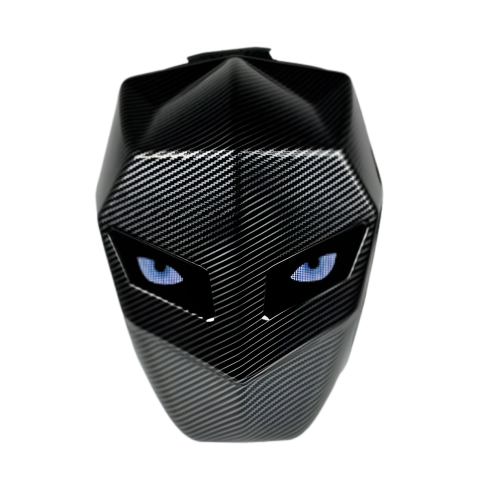 Plecak na kask motocyklowy CARBON wodoodporny HARD SHELL LED z podświetlanymi oczami