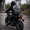 Plecak na kask motocyklowy TYTANOWY wodoodporny HARD SHELL LED z podświetlanymi oczami