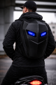 Plecak na kask motocyklowy CZARNY wodoodporny HARD SHELL LED z podświetlanymi oczami