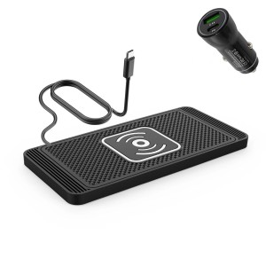 Ładowarka samochodowa bezprzewodowa USB-C PD 20 W QC 3.0 + Mata Bezprzewodowa