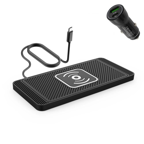 Ładowarka samochodowa bezprzewodowa USB-C PD 20 W QC 3.0 + Mata Bezprzewodowa