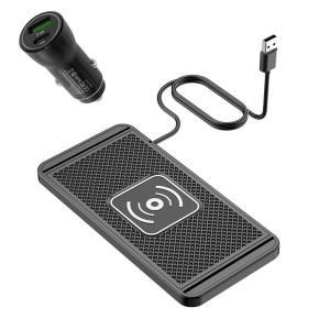 Ładowarka samochodowa bezprzewodowa Qi USB QC 3.0 PD 20W szybkie ładowanie 3w1 do auta