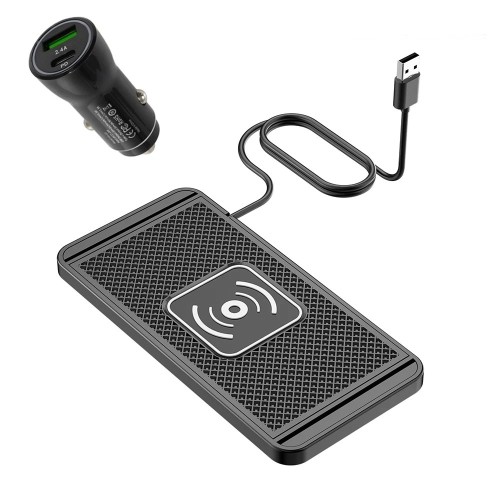 Ładowarka samochodowa bezprzewodowa Qi USB QC 3.0 PD 20W szybkie ładowanie 3w1 do auta