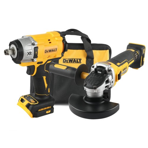 Zestaw narzędzi bezprzewodowych Klucz udarowy DEWALT DCF922 i Szlifierka kątowa DEWALT DCG405 + Torba