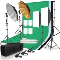 Zestaw oświetleniowy SOFTBOX studio fotograficzne + green screen komplet do zdjęć i nagrań