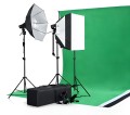 Zestaw oświetleniowy SOFTBOX studio fotograficzne + green screen komplet do zdjęć i nagrań