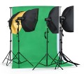 Zestaw oświetleniowy SOFTBOX studio fotograficzne + green screen komplet do zdjęć i nagrań